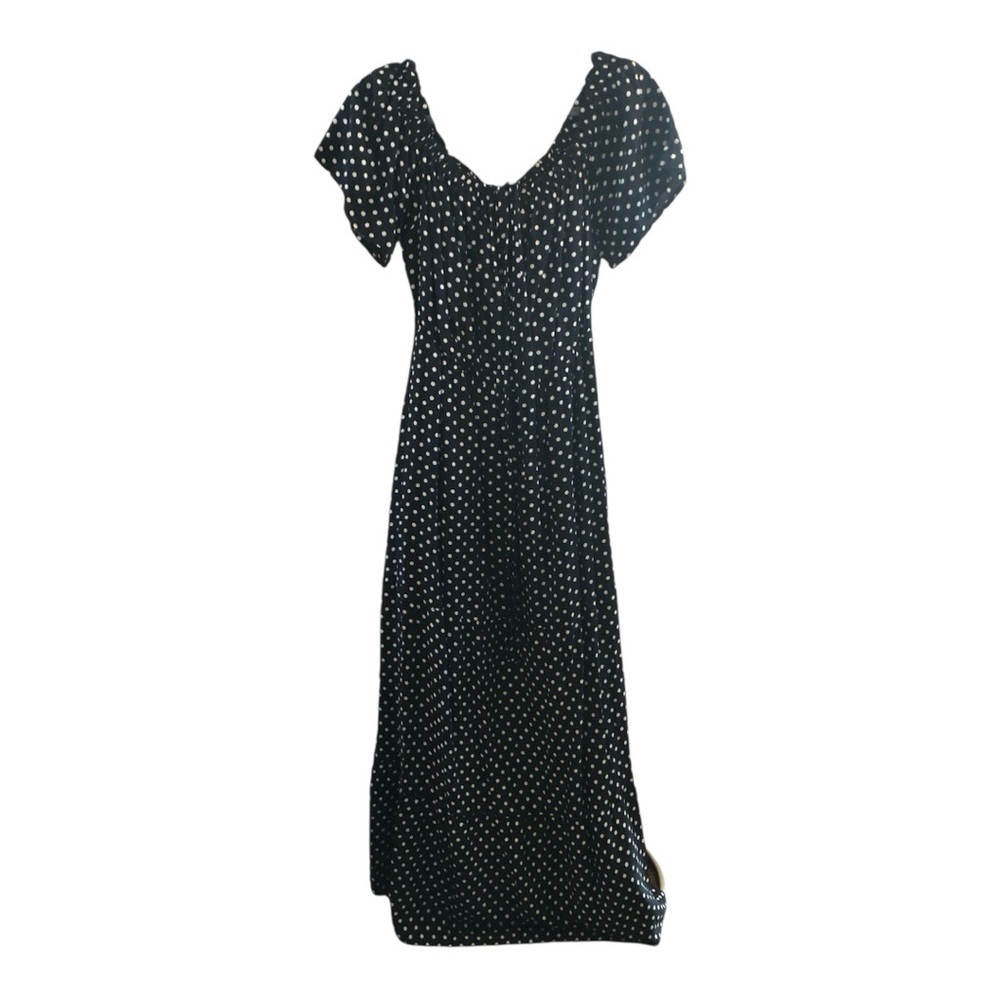 Navy Blue Polka Dot Dress - Picture 3 of 10